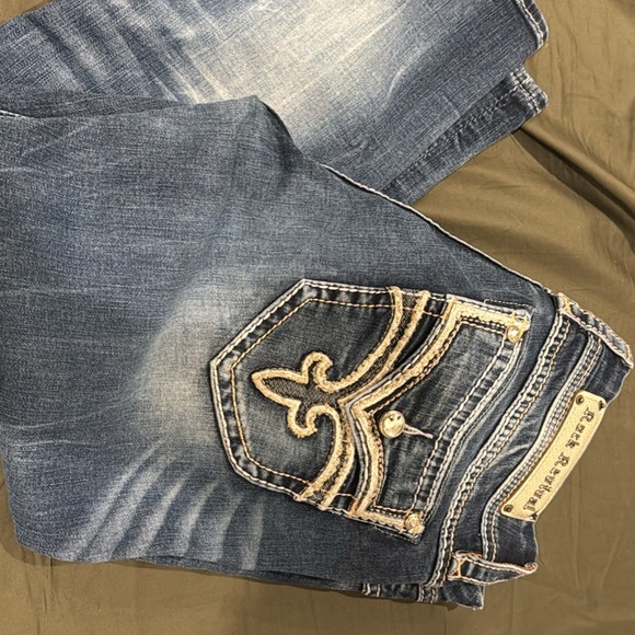 Rock Revival Women's Dark and Light Blue Jeans - Picture 2 of 11